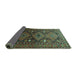 Sideview of Persian Turquoise Traditional Rug, tr1747turq