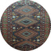 Round Persian Light Blue Traditional Rug, tr1747lblu