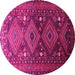 Round Persian Pink Traditional Rug, tr1747pnk