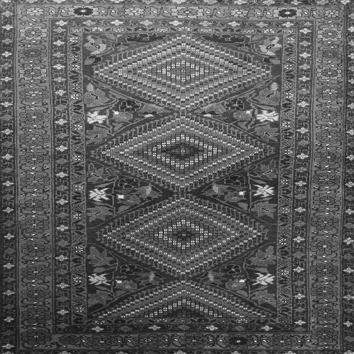 Round Machine Washable Persian Gray Traditional Rug, wshtr1747gry