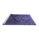 Sideview of Machine Washable Persian Blue Traditional Rug, wshtr1747blu