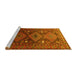 Sideview of Machine Washable Persian Yellow Traditional Rug, wshtr1747yw