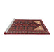 Sideview of Machine Washable Traditional Dark Almond Brown Rug, wshtr1748