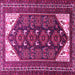 Square Machine Washable Persian Pink Traditional Rug, wshtr1748pnk