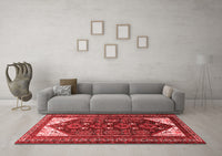 Machine Washable Persian Red Traditional Rug, wshtr1748red