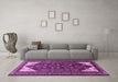 Machine Washable Persian Purple Traditional Area Rugs in a Living Room, wshtr1748pur