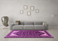 Machine Washable Persian Purple Traditional Rug, wshtr1748pur