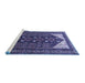 Sideview of Machine Washable Persian Blue Traditional Rug, wshtr1748blu