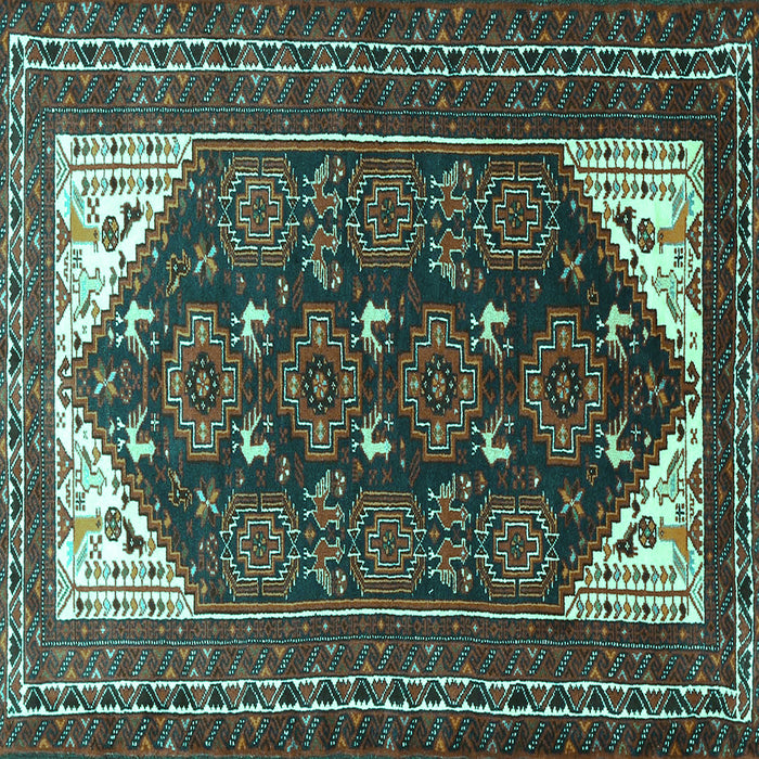 Square Persian Turquoise Traditional Rug, tr1748turq