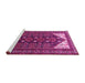 Sideview of Machine Washable Persian Pink Traditional Rug, wshtr1748pnk