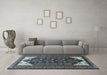 Machine Washable Persian Light Blue Traditional Rug in a Living Room, wshtr1748lblu