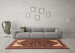 Machine Washable Persian Brown Traditional Rug in a Living Room,, wshtr1748brn