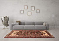 Machine Washable Persian Brown Traditional Rug, wshtr1748brn