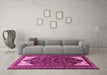 Machine Washable Persian Pink Traditional Rug in a Living Room, wshtr1748pnk