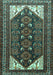 Machine Washable Persian Turquoise Traditional Area Rugs, wshtr1748turq