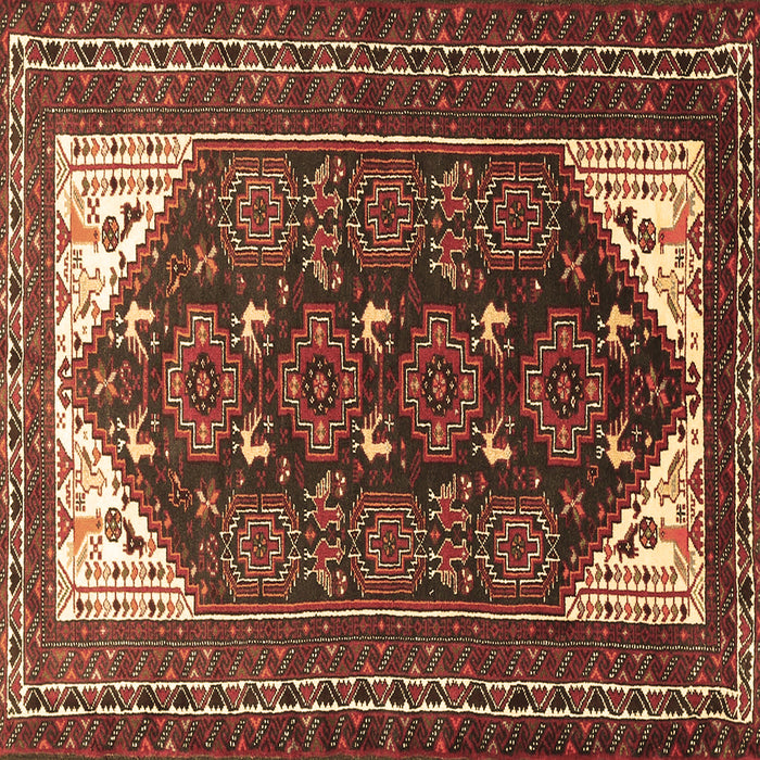 Square Machine Washable Persian Brown Traditional Rug, wshtr1748brn