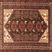 Square Machine Washable Persian Brown Traditional Rug, wshtr1748brn