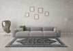 Machine Washable Persian Gray Traditional Rug in a Living Room,, wshtr1748gry