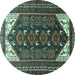 Round Persian Turquoise Traditional Rug, tr1748turq