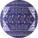 Round Persian Blue Traditional Rug, tr1748blu