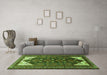 Machine Washable Persian Green Traditional Area Rugs in a Living Room,, wshtr1748grn