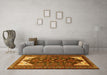 Machine Washable Persian Yellow Traditional Rug in a Living Room, wshtr1748yw