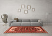 Machine Washable Persian Orange Traditional Area Rugs in a Living Room, wshtr1748org