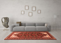 Machine Washable Persian Orange Traditional Rug, wshtr1748org