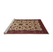 Sideview of Machine Washable Traditional Saffron Red Rug, wshtr1749