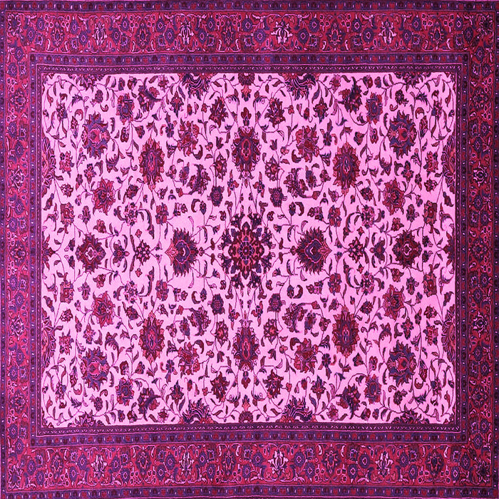 Square Machine Washable Persian Pink Traditional Rug, wshtr1749pnk