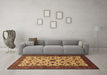 Machine Washable Persian Brown Traditional Rug in a Living Room,, wshtr1749brn