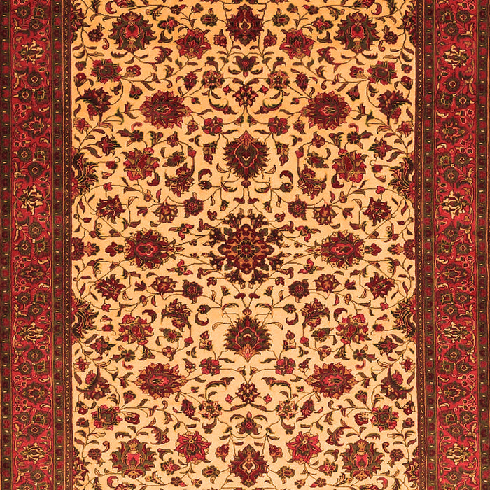 Serging Thickness of Machine Washable Persian Orange Traditional Area Rugs, wshtr1749org
