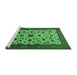 Sideview of Machine Washable Persian Emerald Green Traditional Area Rugs, wshtr1749emgrn