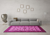 Machine Washable Persian Pink Traditional Rug, wshtr1749pnk