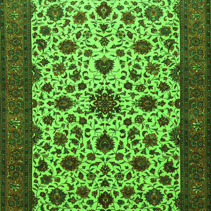 Serging Thickness of Machine Washable Persian Green Traditional Area Rugs, wshtr1749grn