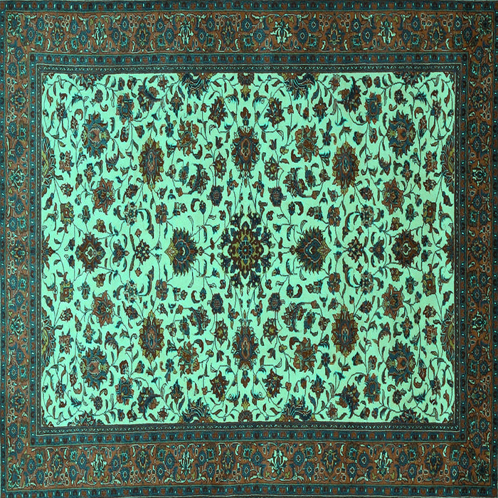Square Persian Turquoise Traditional Rug, tr1749turq