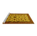 Sideview of Machine Washable Persian Yellow Traditional Rug, wshtr1749yw