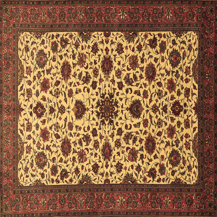 Square Machine Washable Persian Brown Traditional Rug, wshtr1749brn