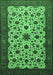 Machine Washable Persian Emerald Green Traditional Area Rugs, wshtr1749emgrn