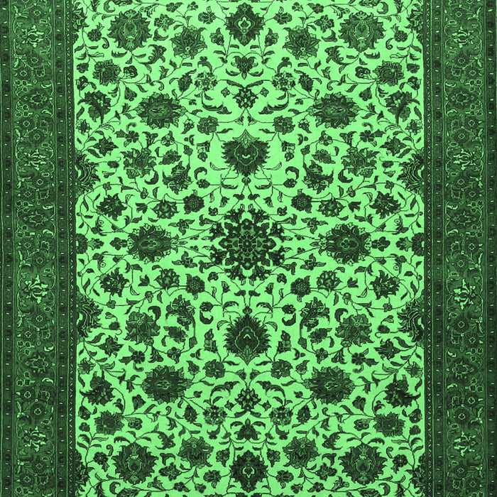 Machine Washable Persian Emerald Green Traditional Area Rugs, wshtr1749emgrn