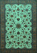 Machine Washable Persian Turquoise Traditional Area Rugs, wshtr1749turq