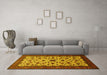 Machine Washable Persian Yellow Traditional Rug in a Living Room, wshtr1749yw