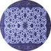 Round Persian Blue Traditional Rug, tr1749blu