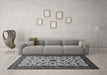 Machine Washable Persian Gray Traditional Rug in a Living Room,, wshtr1749gry