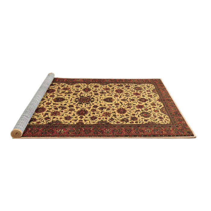 Sideview of Machine Washable Persian Brown Traditional Rug, wshtr1749brn