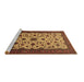 Sideview of Machine Washable Persian Brown Traditional Rug, wshtr1749brn