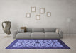 Machine Washable Persian Blue Traditional Rug in a Living Room, wshtr1749blu