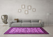 Machine Washable Persian Purple Traditional Area Rugs in a Living Room, wshtr1749pur