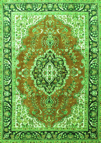 Medallion Green Traditional Rug, tr174grn