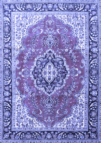 Medallion Blue Traditional Rug, tr174blu